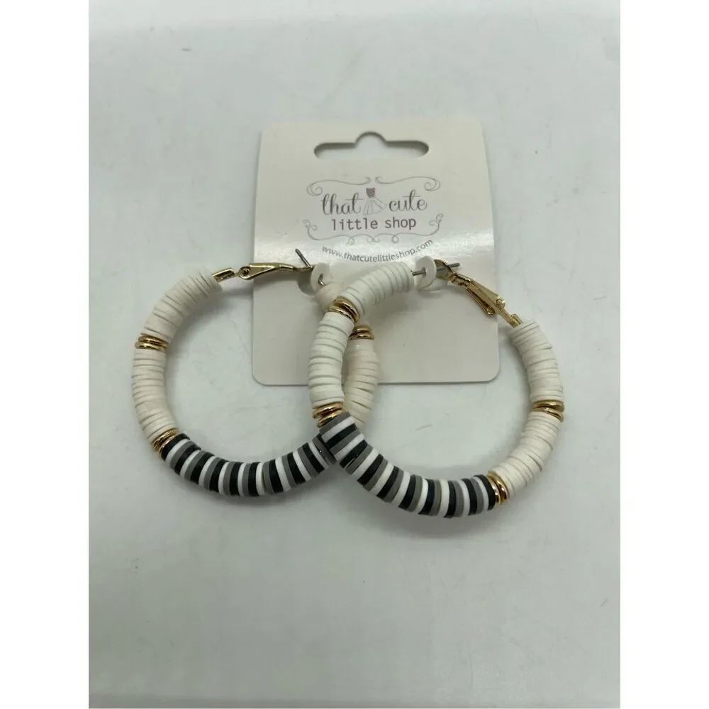 Hoop Earrings Bohemian Disc Beaded Earrings